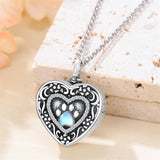 Sterling Silver Personalized Photo & Engraved Paw Print Urn Necklace for Ashes