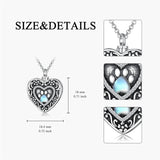 Sterling Silver Personalized Photo & Engraved Paw Print Urn Necklace for Ashes