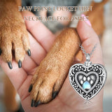 Sterling Silver Personalized Photo & Engraved Paw Print Urn Necklace for Ashes
