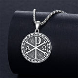Sterling Silver Chi Rho Alpha Omega PX XP Symbol Pendant Religious  Necklace