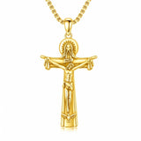 14K Gold Plated Religious Amulet  Cross Pendant Necklace