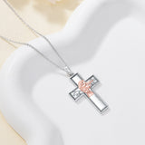 Sterling Silver Cross Flute Gymnastics Violin Piano Cello Pendant Necklace Cross Jewelry Birthday Christmas Gift