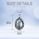 Sterling Silver Personalized Engraved Teardrop Moonstone Butterfly Birth Flower Pendant Necklace