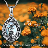 Sterling Silver Personalized Engraved Teardrop Moonstone Butterfly Birth Flower Pendant Necklace