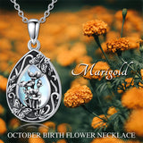 Sterling Silver Personalized Engraved Teardrop Moonstone Butterfly Birth Flower Pendant Necklace