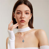 Sterling Silver Personalized Engraved Teardrop Moonstone Butterfly Birth Flower Pendant Necklace