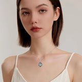 Sterling Silver Personalized Engraved Teardrop Moonstone Butterfly Birth Flower Pendant Necklace