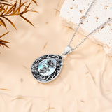 Sterling Silver Personalized Engraved Teardrop Moonstone Butterfly Birth Flower Pendant Necklace