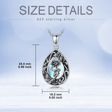 Sterling Silver Personalized Engraved Teardrop Moonstone Butterfly Birth Flower Pendant Necklace