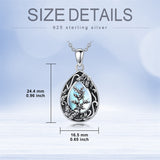 Sterling Silver Personalized Engraved Teardrop Moonstone Butterfly Birth Flower Pendant Necklace