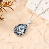 Sterling Silver Personalized Engraved Teardrop Moonstone Butterfly Birth Flower Pendant Necklace