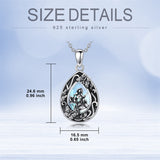 Sterling Silver Personalized Engraved Teardrop Moonstone Butterfly Birth Flower Pendant Necklace