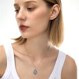 Sterling Silver Personalized Engraved Teardrop Moonstone Butterfly Birth Flower Pendant Necklace