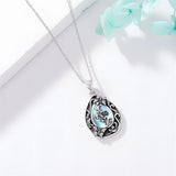 Sterling Silver Personalized Engraved Teardrop Moonstone Butterfly Birth Flower Pendant Necklace