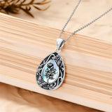 Sterling Silver Personalized Engraved Teardrop Moonstone Butterfly Birth Flower Pendant Necklace
