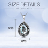 Sterling Silver Personalized Engraved Teardrop Moonstone Butterfly Birth Flower Pendant Necklace