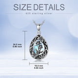 Sterling Silver Personalized Engraved Teardrop Moonstone Butterfly Birth Flower Pendant Necklace