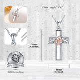 Sterling Silver Cross Flute Gymnastics Violin Piano Cello Pendant Necklace Cross Jewelry Birthday Christmas Gift