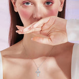 Sterling Silver Cross Flute Gymnastics Violin Piano Cello Pendant Necklace Cross Jewelry Birthday Christmas Gift