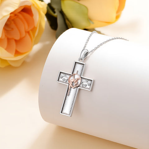 Sterling Silver Cross Flute Gymnastics Violin Piano Cello Pendant Necklace Cross Jewelry Birthday Christmas Gift