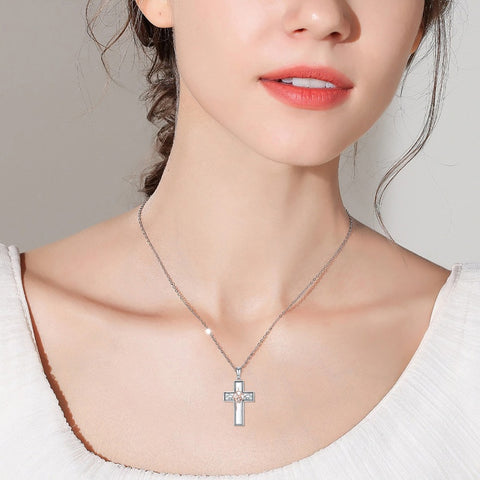 Sterling Silver Cross Flute Gymnastics Violin Piano Cello Pendant Necklace Cross Jewelry Birthday Christmas Gift