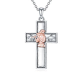 Sterling Silver Cross Flute Gymnastics Violin Piano Cello Pendant Necklace Cross Jewelry Birthday Christmas Gift