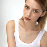 Sterling Silver Cross Flute Gymnastics Violin Piano Cello Pendant Necklace Cross Jewelry Birthday Christmas Gift