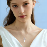 Sterling Silver Cross Flute Gymnastics Violin Piano Cello Pendant Necklace Cross Jewelry Birthday Christmas Gift