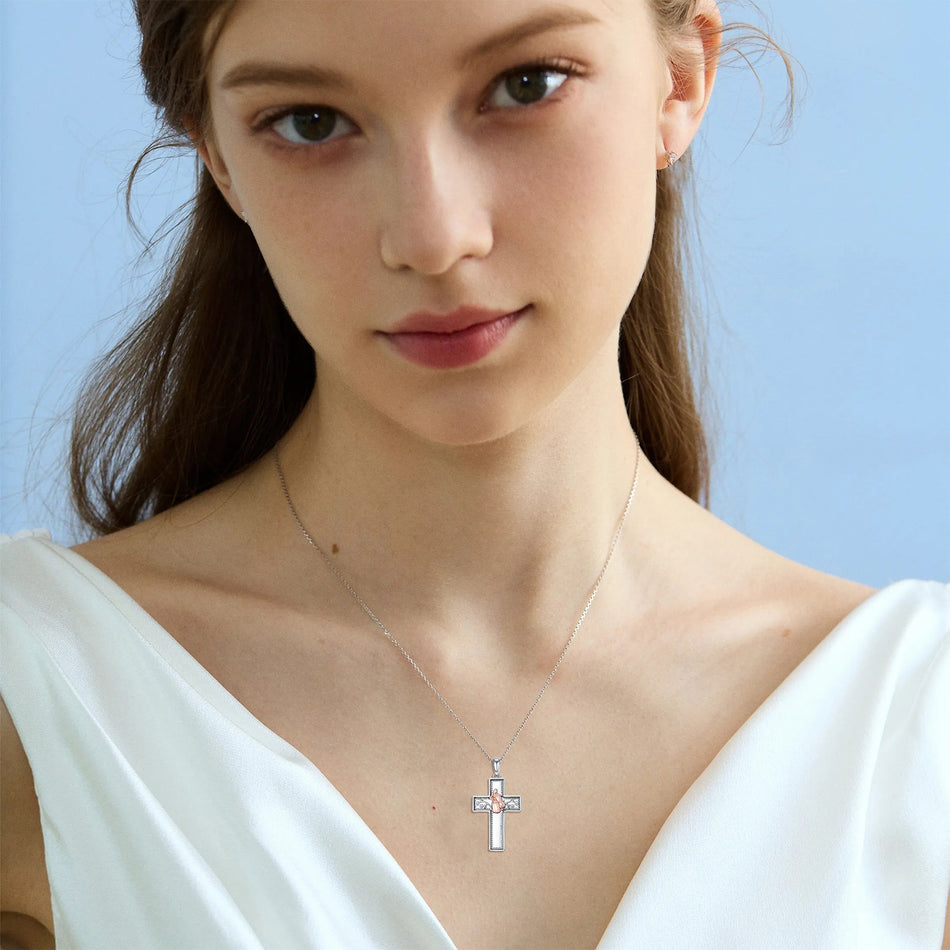 Sterling Silver Cross Flute Gymnastics Violin Piano Cello Pendant Necklace Cross Jewelry Birthday Christmas Gift