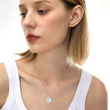 Sterling Silver Moonstone Tree of Life Art Book Pendant Necklace for Book Lover