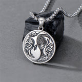 Sterling Silver Yin Yang Wolf Dragon Scorpion Tiger Wolf Phoenix Pendant Necklace