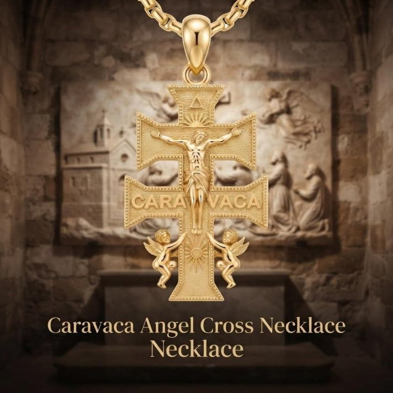 14K Gold Plated Religious Amulet  Cross Pendant Necklace
