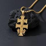 14K Gold Plated Religious Amulet  Cross Pendant Necklace