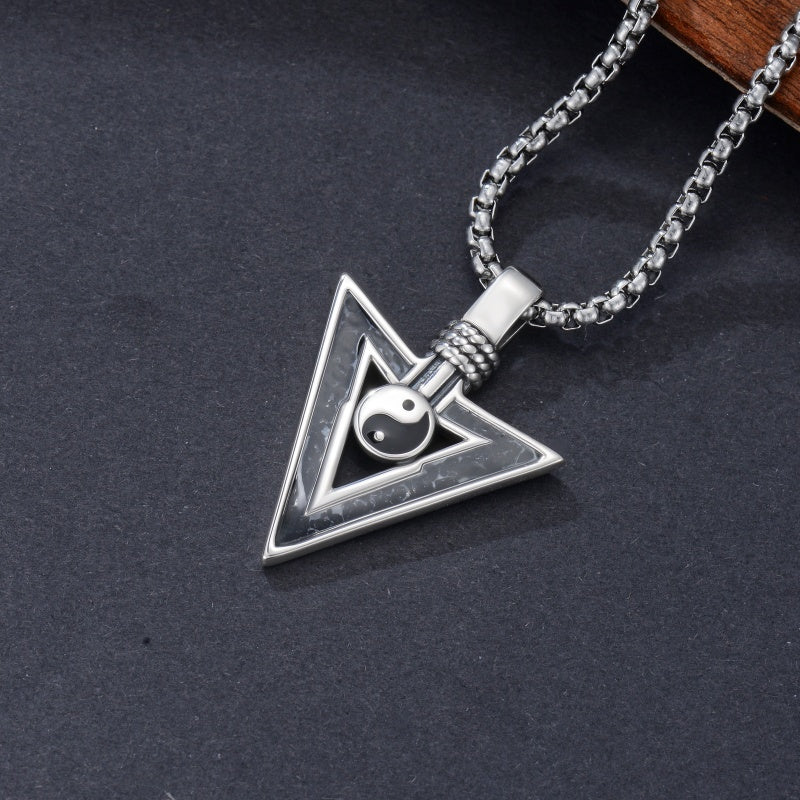 Sterling Silver Cross Celtic Knot Yin Yang Peace Sign Arrowhead Pendant  Necklace