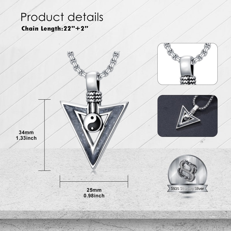 Sterling Silver Cross Celtic Knot Yin Yang Peace Sign Arrowhead Pendant  Necklace