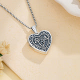 Sterling Silver Butterfly Heart Birth Flower Photo Locket Pendant Necklace for Women Birthday Christmas  Gifts