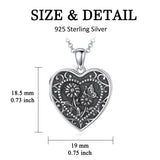 Sterling Silver Butterfly Heart Birth Flower Photo Locket Pendant Necklace for Women Birthday Christmas  Gifts