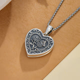 Sterling Silver Butterfly Heart Birth Flower Photo Locket Pendant Necklace for Women Birthday Christmas  Gifts