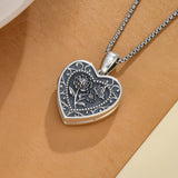 Sterling Silver Butterfly Heart Birth Flower Photo Locket Pendant Necklace for Women Birthday Christmas  Gifts