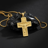 14K Gold Plated Religious Amulet  Cross Pendant Necklace