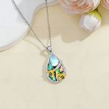 Sterling Silver Moonstone Cardinal Dragonfly Hummingbird Butterfly Bee Pendant Necklace for Women