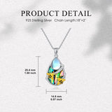 Sterling Silver Moonstone Cardinal Dragonfly Hummingbird Butterfly Bee Pendant Necklace for Women