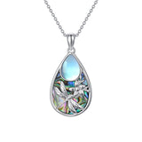 Sterling Silver Moonstone Cardinal Dragonfly Hummingbird Butterfly Bee Pendant Necklace for Women