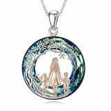 Sterling Silver  Crystal Tree of Life Mother Daughter Father Daughter Sisters Friends Pendant Necklace for Women
