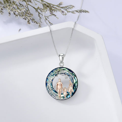 Sterling Silver  Crystal Tree of Life Mother Daughter Father Daughter Sisters Friends Pendant Necklace for Women