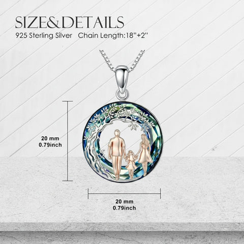 Sterling Silver  Crystal Tree of Life Mother Daughter Father Daughter Sisters Friends Pendant Necklace for Women