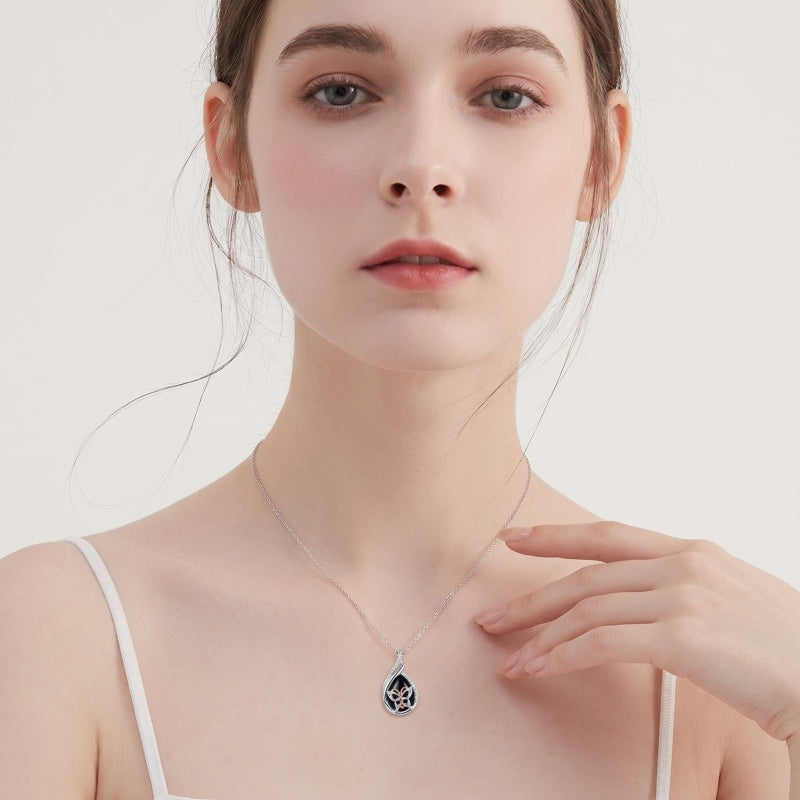 Sterling Silver Lapis Lazuli Black Onyx Moonstone Moss Agate Turquoise Butterfly Dragonfly Hummingbird  Pendant Necklace