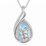Sterling Silver Lapis Lazuli Black Onyx Moonstone Moss Agate Turquoise Butterfly Dragonfly Hummingbird  Pendant Necklace