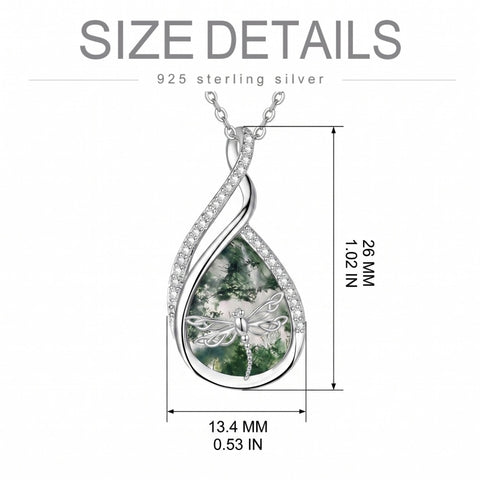 Sterling Silver Lapis Lazuli Black Onyx Moonstone Moss Agate Turquoise Butterfly Dragonfly Hummingbird  Pendant Necklace