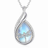 Sterling Silver Lapis Lazuli Black Onyx Moonstone Moss Agate Turquoise Butterfly Dragonfly Hummingbird  Pendant Necklace